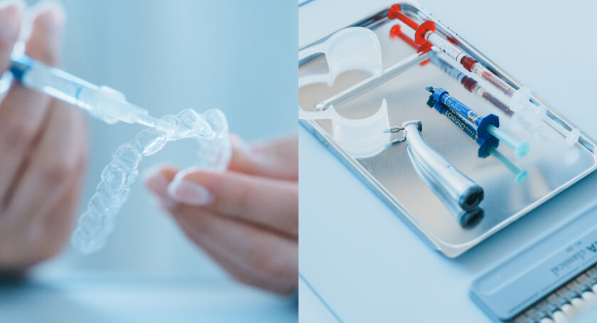 より早く、より理想の白さを目指すための、ホームとオフィス両方のホワイトニング治療