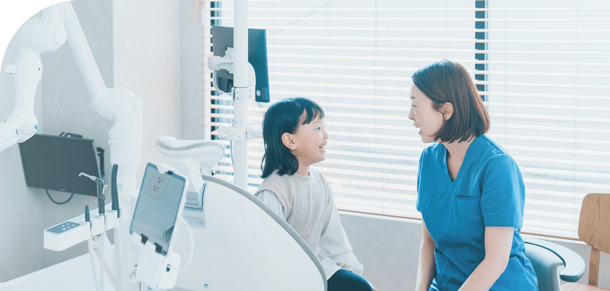 子供がリラックスして、予防歯科の指導を受けられるよう配慮された診察室